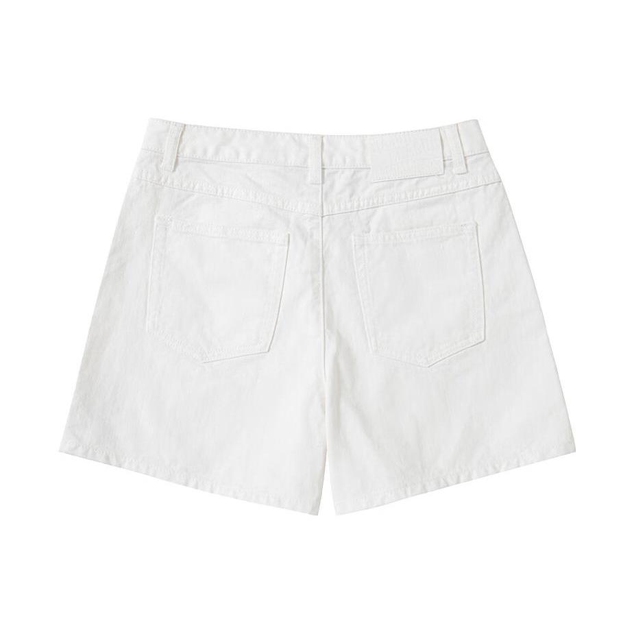 New MLB SS23 Heart Heart Series Denim Shorts Women's White 3FDPH0133-43CRS