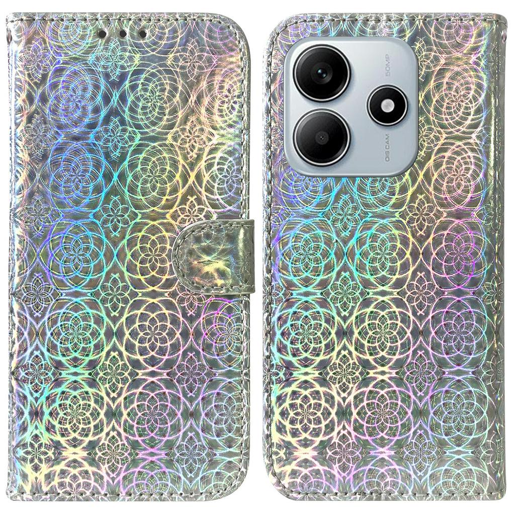 For Xiaomi Redmi Note 14 5G Stand Case Dazzling Flower Leather Phone Cover