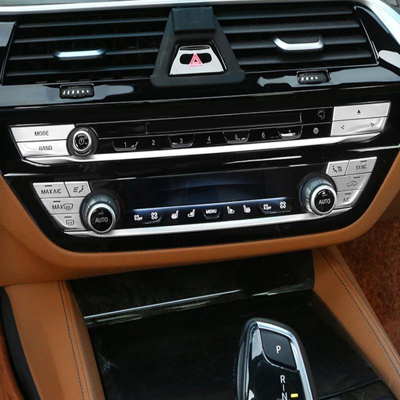 For BMW 5 Series 6GT G32 G30 2017- Chrome Car Steering Wheel Buttons Switch Decorate Cover Trim Car Interior