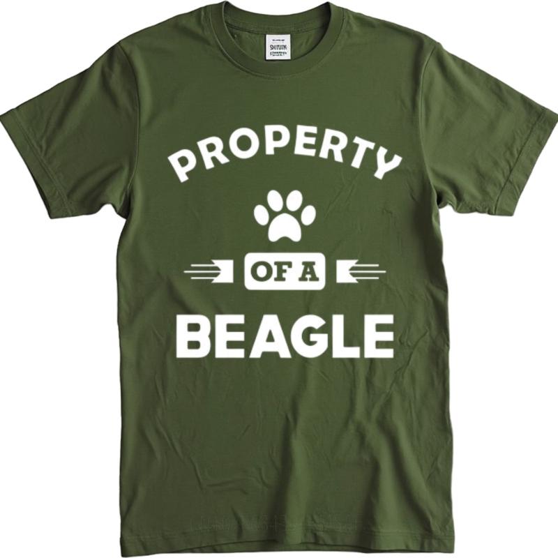 

Top tees New Arrived For him summer tshirt Big size Property Of A Beagle Paw Print Retro For her Top tees Comfort Tshirt 4XL