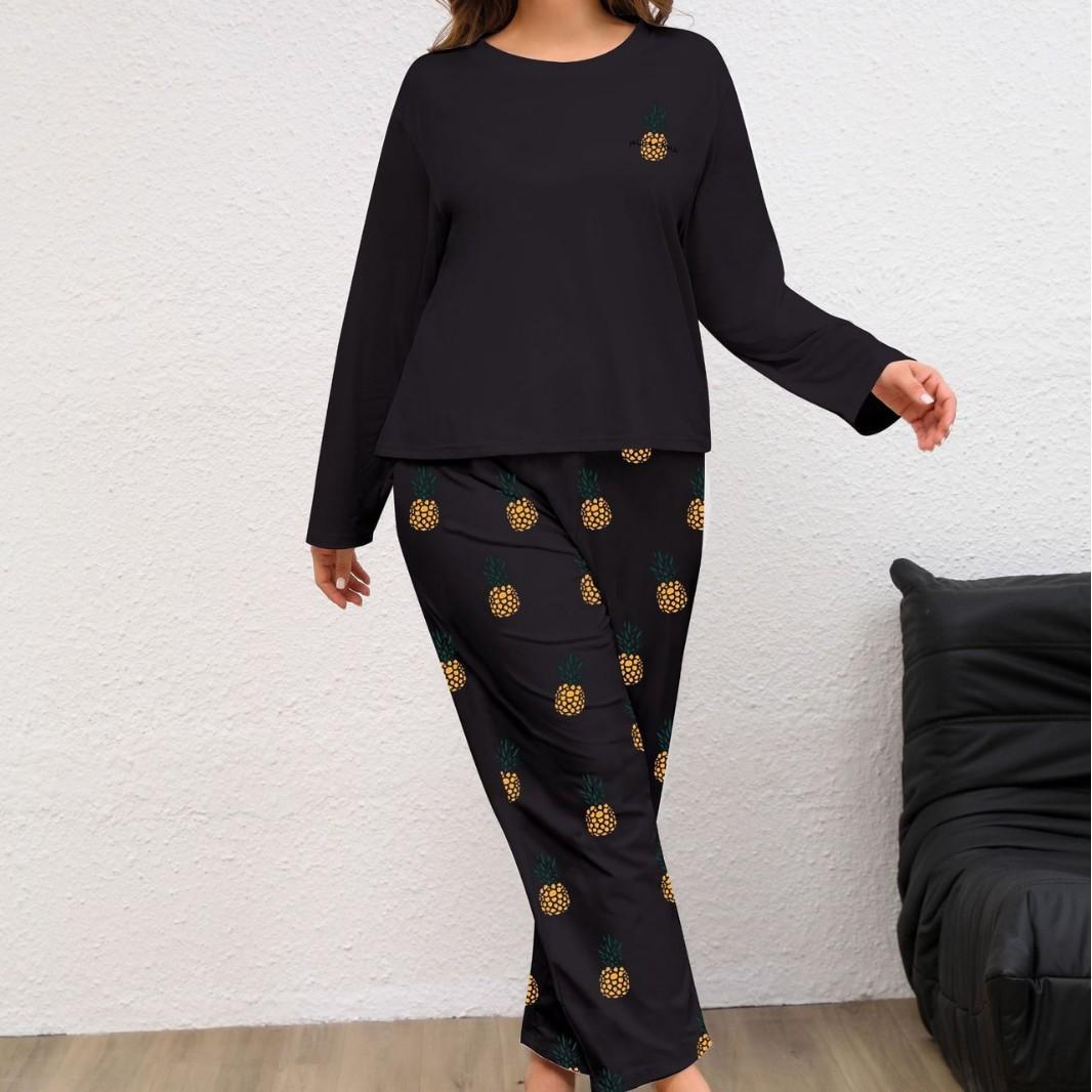 

Spring Autumn Plus Size 3XL 4XL Loungewear Set Large-size Women s Pajamas Set Casual Graphic Printed Pyjamas Female Sleepwear 4XL