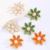 Retro Fashion Vintage Alloy Drip Oil Flower Earrings For Women