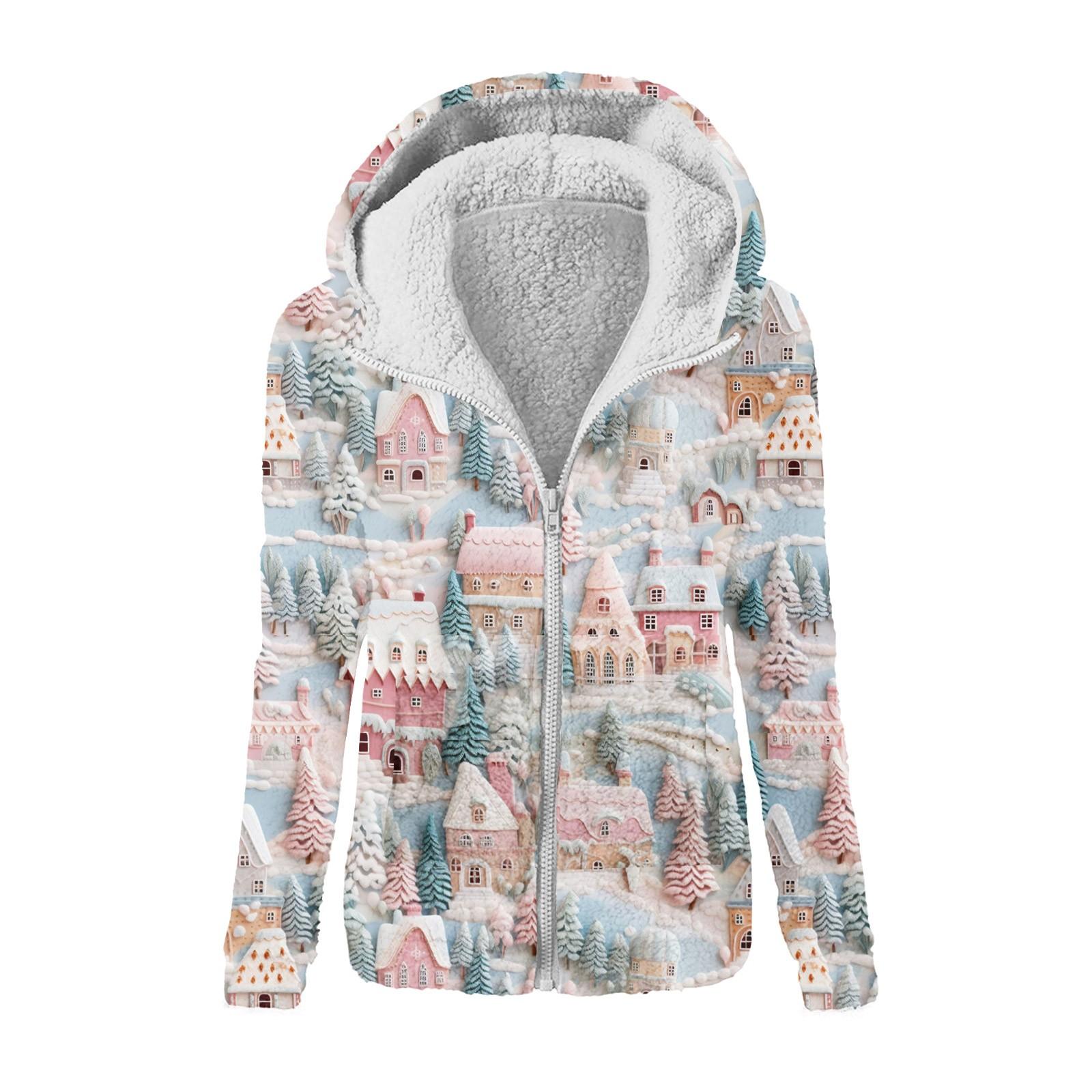 

Женская модная толстовка с принтом, свободная плюшевая куртка с капюшоном на молнии XXL