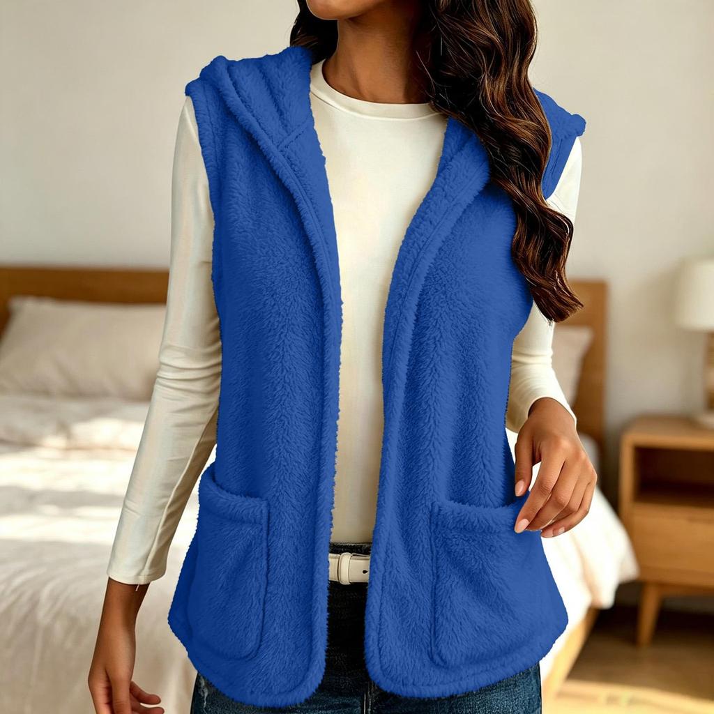 Gilet Casual da Donna con Cappuccio e Tasche
