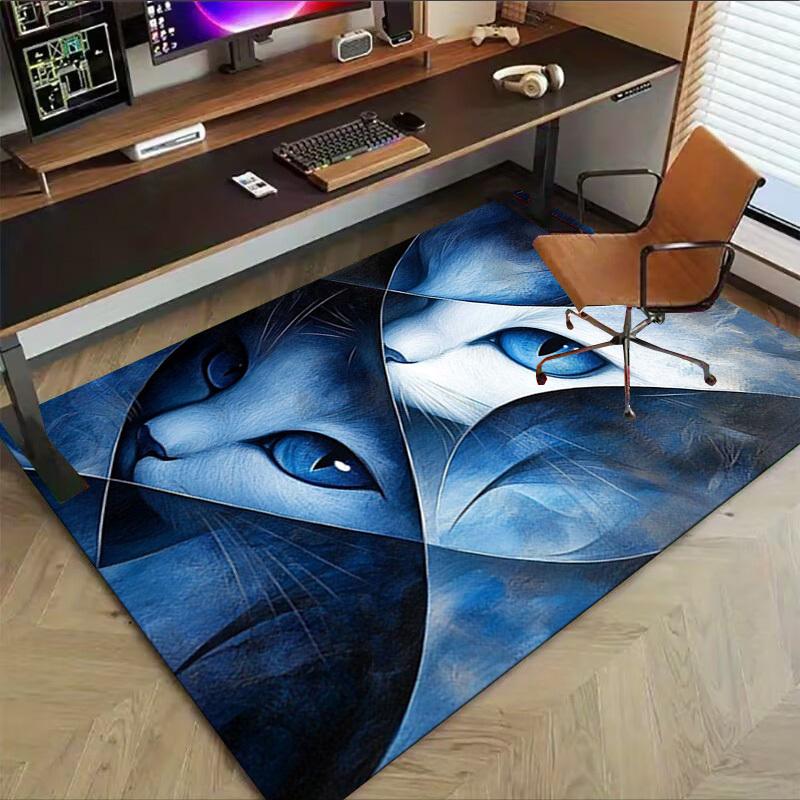 1PC Cat Face Carpet Office Rug Mat Home Decor Area Carpet Festival Gift Office Desk Chair Carpet Longlasting Material