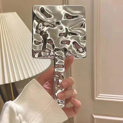Electroplated Handle Makeup Mirrors Beauty Portable Round Hand Square Hand S/M/L Make Up Mirror