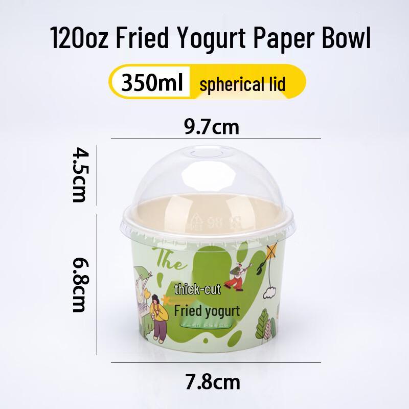 

Disposable Fried Yogurt Paper Bowls with Lids