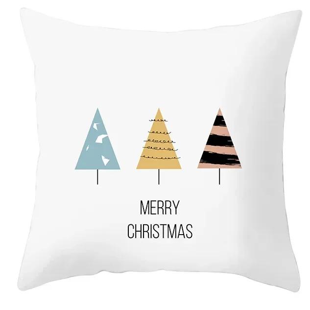 40/45/50/60cm Merry Christmas Santa Claus Printed Cushion Cover for Home Living Room Sofa Decoration Square Pillowcase