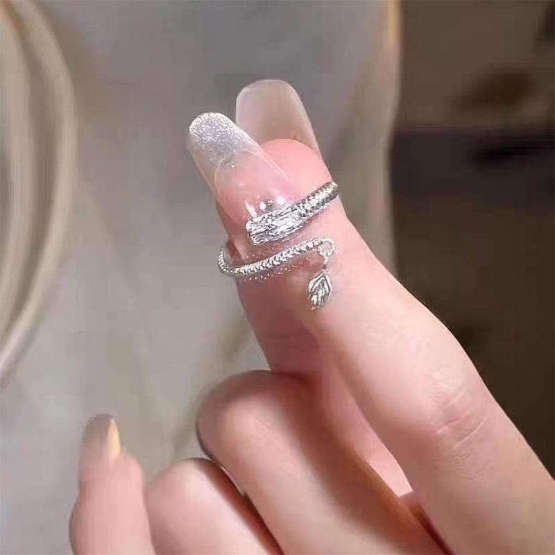 Waterproof Cool Trendy Dragon Opening Adjustable Tail Ring Unisex  Finger Rings For Women Men  Year Jewelry Gifts