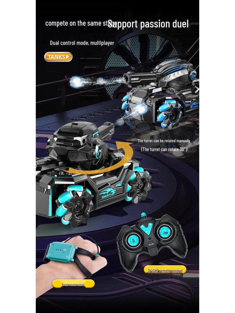 Cross-Border Gesture-Control Remote Water Bomb Tank 360° Rotating Off-Road Toy Car
