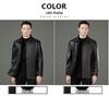 Men's Genuine Sheepskin Lapel Coat - Winter 2025 Single-Breasted Leather Jacket with Plush Lining for Middle-Aged Dads