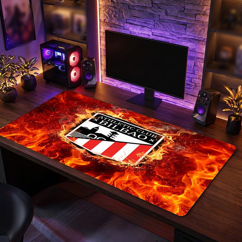 Athletic Bilbao Football Print Large Mouse Pad, Anti-Slip Extended Gaming Desk Mat for Office Home
