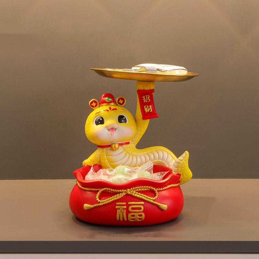 Handmade Snake Statues Holder Tray Colorful Snake Collectible Organizer  New Year Decor