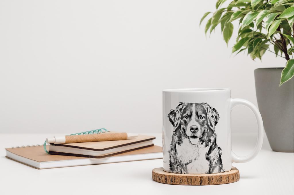 Bernese Mountain Dog, Berner Sennenhund - cup with a dog, cup with a photo, personalized gift from the Art-Dog brand