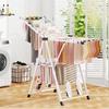 COSTWAY Folding Clothes Drying Rack, No Assembly Required, Indoor Clothes Drying Rack, 141cm Wide X 141cm High, Includes Shoe Rack, Flat Drying Suppor