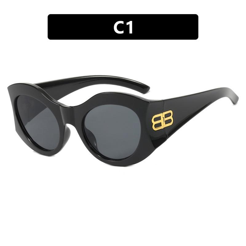 Large Frame Square Sunglasses Women Men Hip Hop Personality Vintage Sun Glasses Street Photography Shade Glasses C1