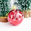 6pcs Plastic Christmas Tree Pendant Bright Hanging Ornament Snowflakes Christmas Ball  Office