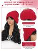 Synthetic wig hat, wavy long hair, red hat, suitable for women's daily use