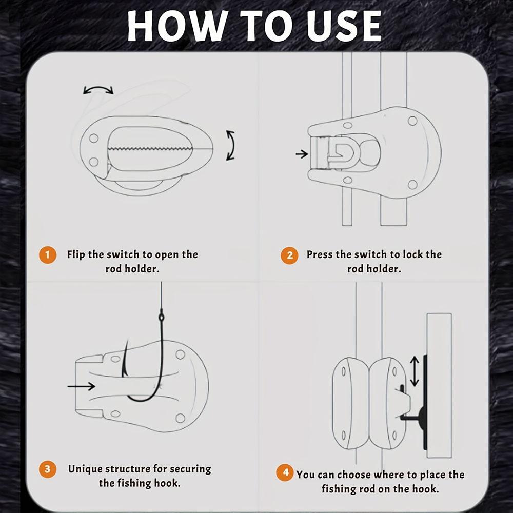 Bärbar Snabbfäste Fiskespöklämma - Verktygsfri Enhandshållare För Tvådelade Sötvattenspön, Säker Greppbetesorganiserare