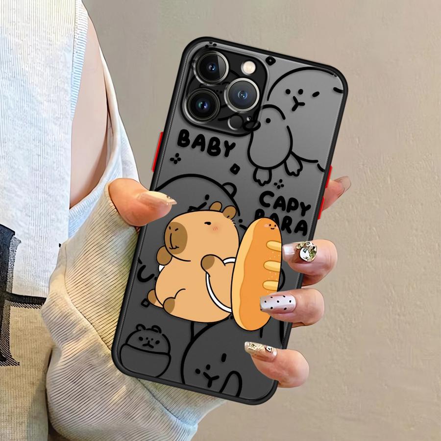 Cute Capybara Case for iPhone 17 Pro Max 11 XS XR 13 Mini 7 8 SE 15 14 Air 16 Plus 12 Funda Back Phone Cover