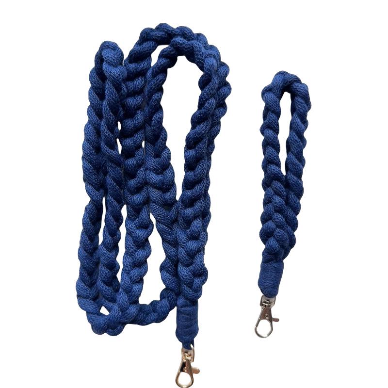

Завязанная цепочка для мобильного телефона: Длинный плетеный шнурок со съемным кольцом для ключей, предотвращающим потерю, 60 см Length 60cm/Weight 54g синий