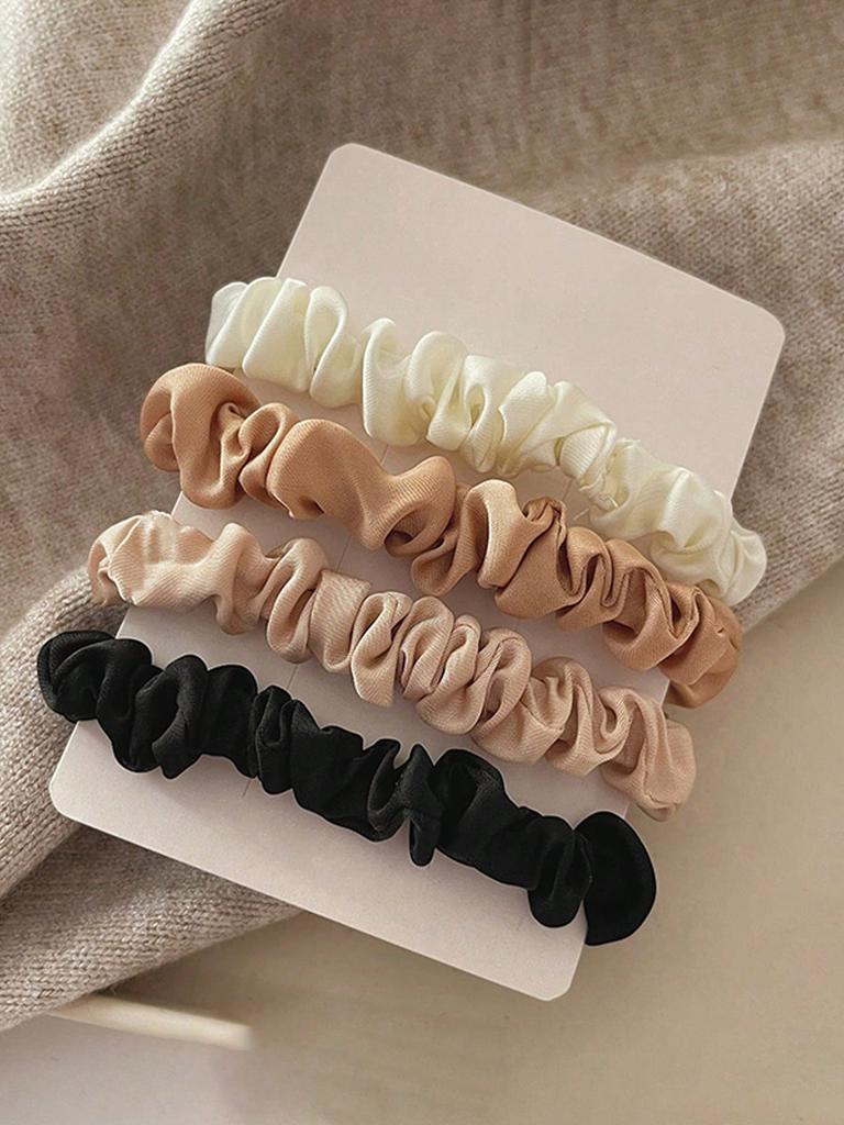 4 Pcs Fashion Simplicity Wrinkled Large Intestine Headbands For Women Girls Party Hair Accessories