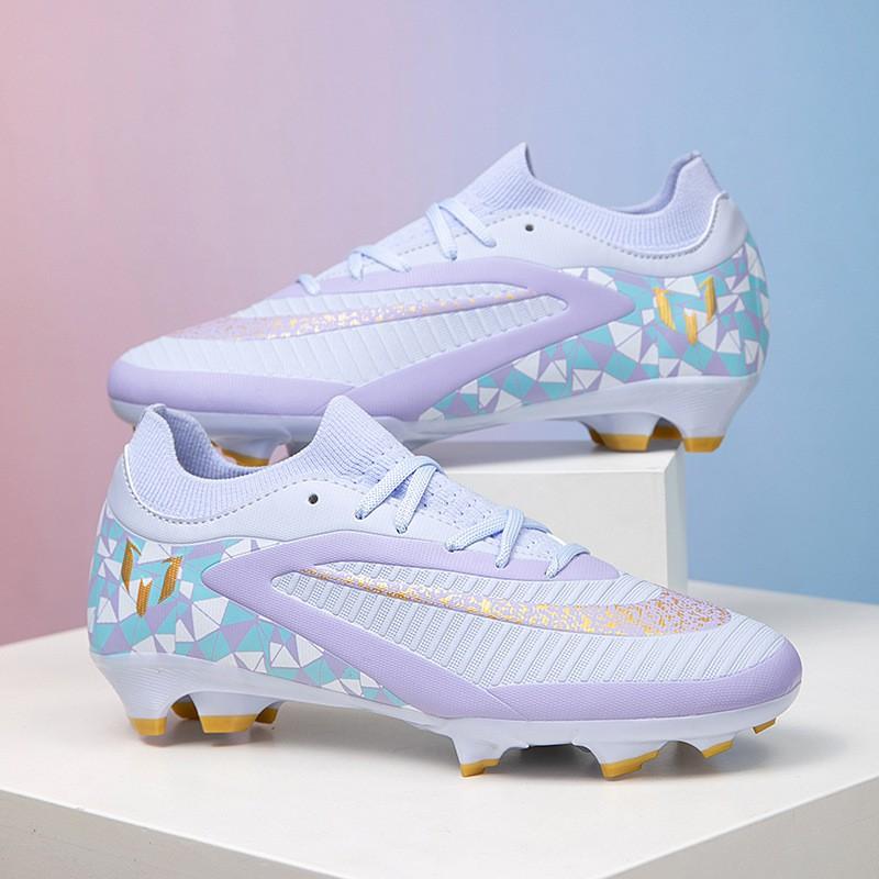 Youth Soccer Cleats Grass Fields Kids Training Shoes With Rubber Outsole TPU Studs