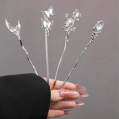 Neuer Chinesischer Stil Mondlicht Schmetterlingsschwanz Haarstab für Frauen Vintage Metall Flüssiger Schmetterling Haarnadel Haarschmuck