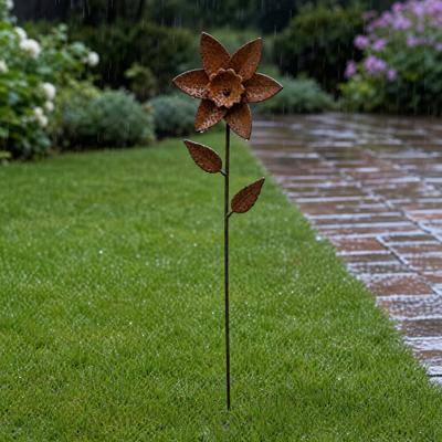 Estacas Decorativas de Jardín Oxidadas, Decoración de Flores de Metal, Estaca de Flor de Metal Envejecido, Decoraciones para Macetas de Plantas para Interiores, Exteriores, Patio Trasero