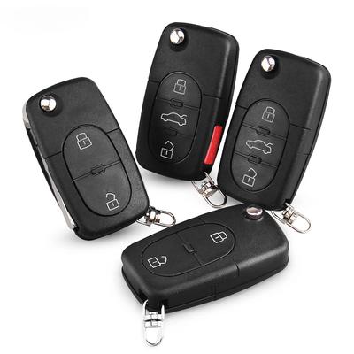 Flip Fob Car Remote Key Shell Case Fob for Volkswagen VW Passat Jetta Golf Beetle 2/3/4 Buttons Fit CR1616 Battery Holder