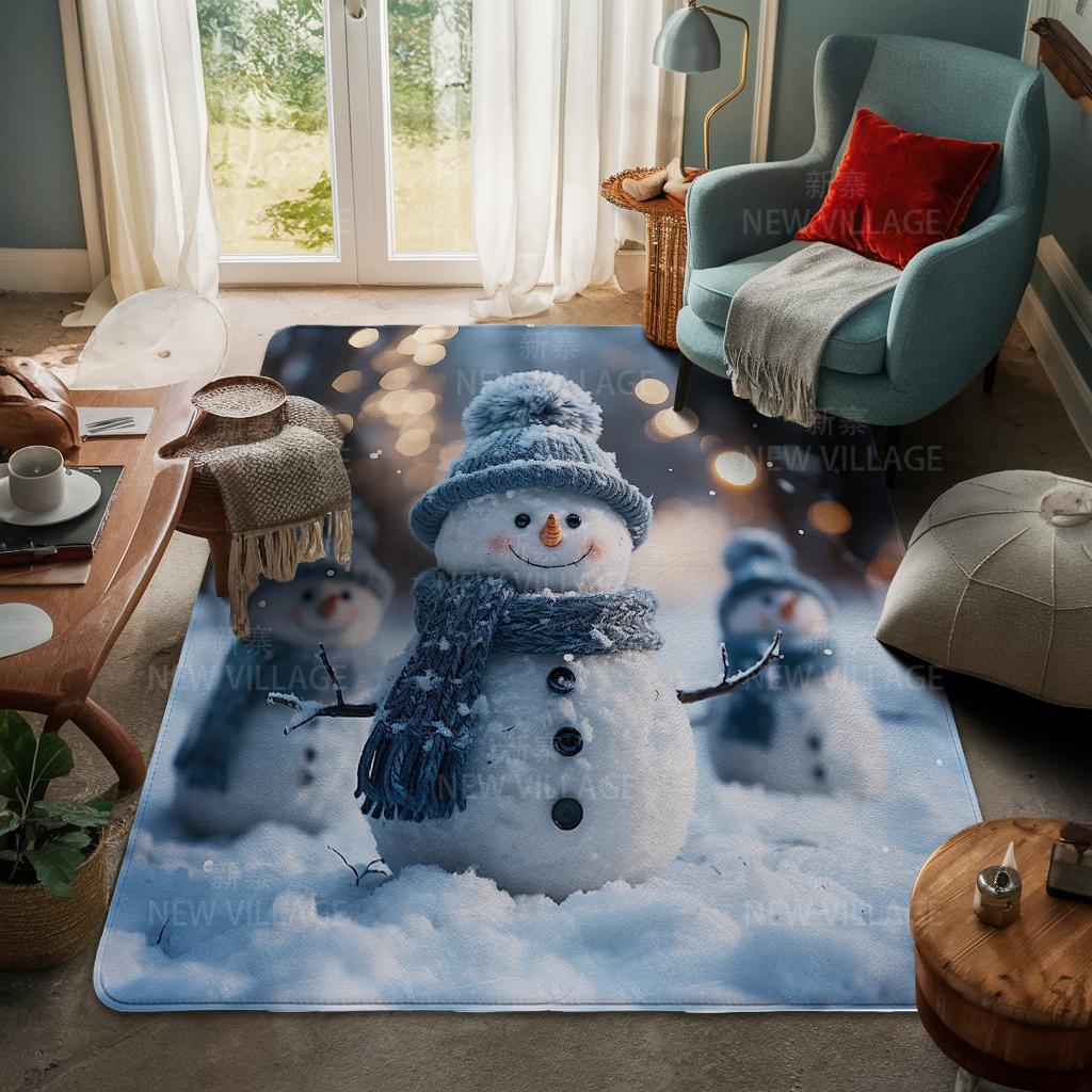 House Entrance Carpet Home Door Mat Living Room Bath Foot Bathroom Non-slip Water Absorption Rugs Bath Merry Christmas Winter