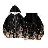 Women's Fashion Jacket Casual Printed Long-sleeved Hooded Cardigan Sweatshirts