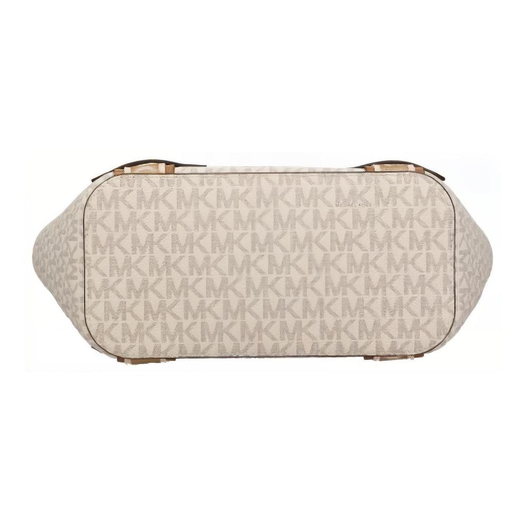 Michael Kors Maeve Classic Commuter Fashion Monogram Color Block Tote Bag Small Women Handbags Vanilla-White Acorn-Brown 30T2G5VT1B-149