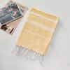 Cotton Striped Turkish Sports Bath Towel With Tassels Travel Gym Camping Sauna Beach Pool Blanket Absorbent Easy Care