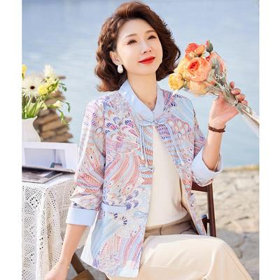 Elegantes neues Scheibenknopf-Oberteil im chinesischen Stil für Damen