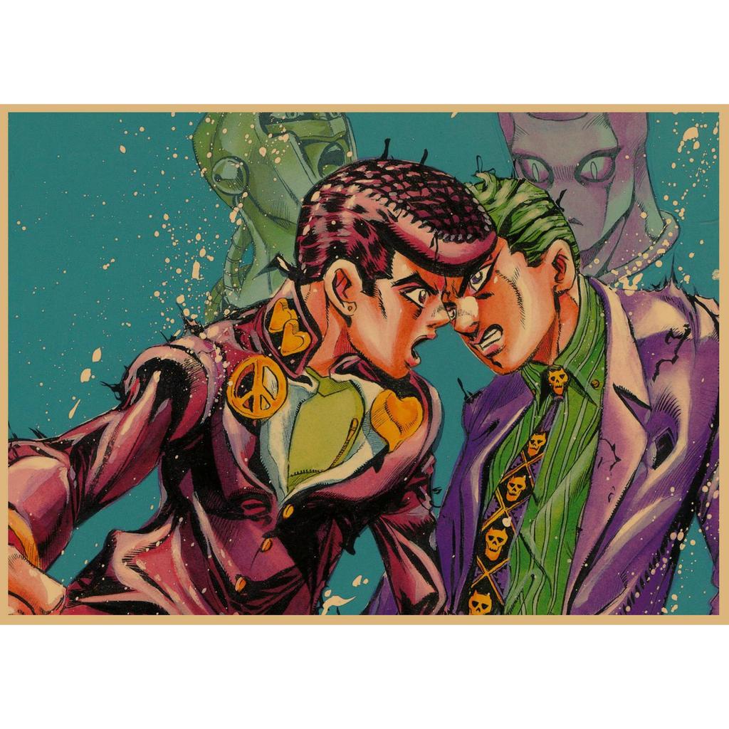 JoJo's Bizarre Adventure Retro Kraftpapier Poster - Japanische Anime Dekoration für Bar, Restaurant oder Café.
