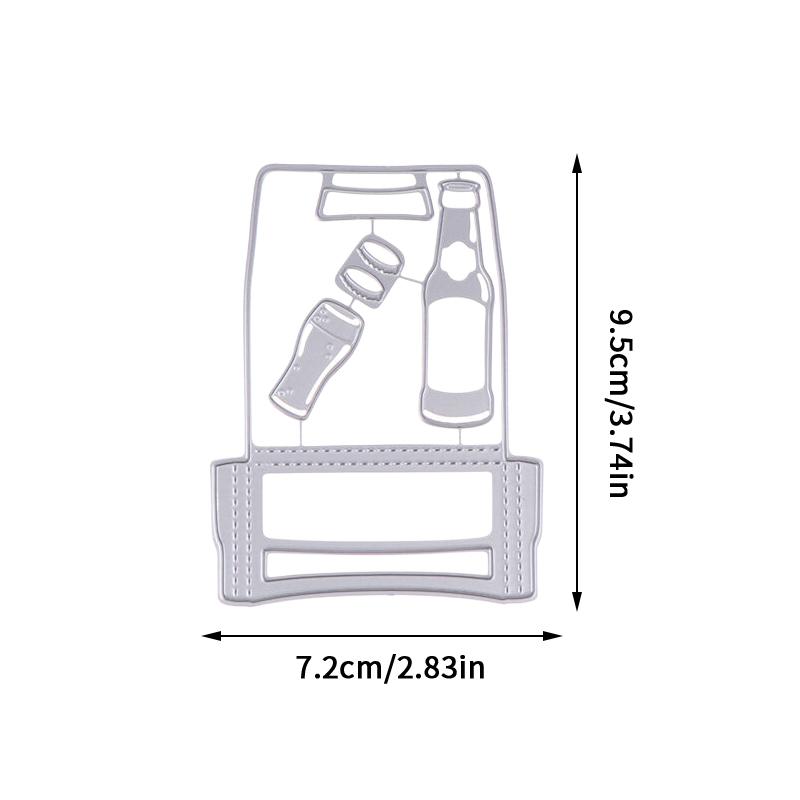1/2 Stück Bierflaschenkorb Metall Stanzformen Schablonen DIY Basteln Scrapbooking Fotoalbum Dekorative Formen