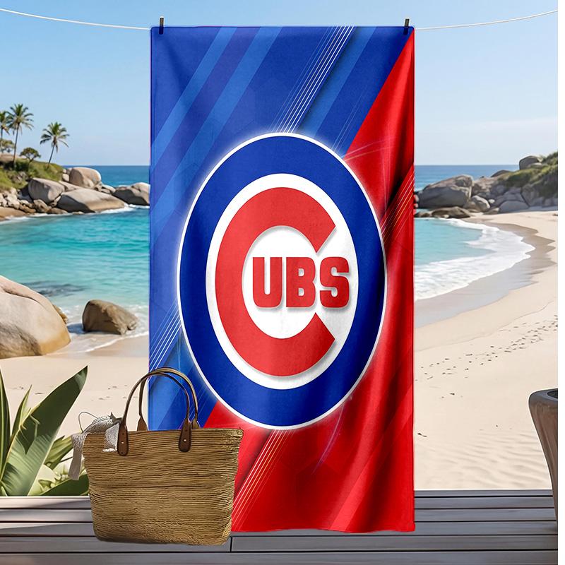 Chicago Cubs Print Beach Towel Soft Portable Quick?dry Towel For Pool Summer Vacation Outdoor Sport