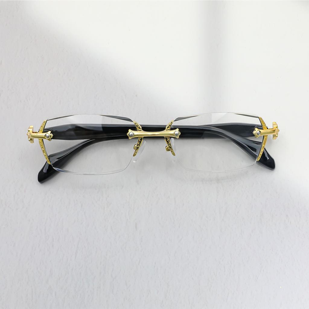 Retro Rimless Reading Glasses For Men Women Blue Light Blocking Presbyopic Glasses Stylish Design