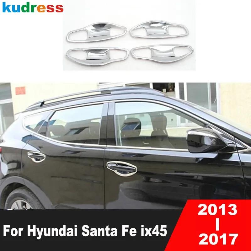 Copertura Bordo Ciotola Maniglia Porta Laterale Cromata per Hyundai Santa Fe IX45 2013 2014 2015 2016 2017 Accessori Tappo Tazza Maniglia Laterale Auto