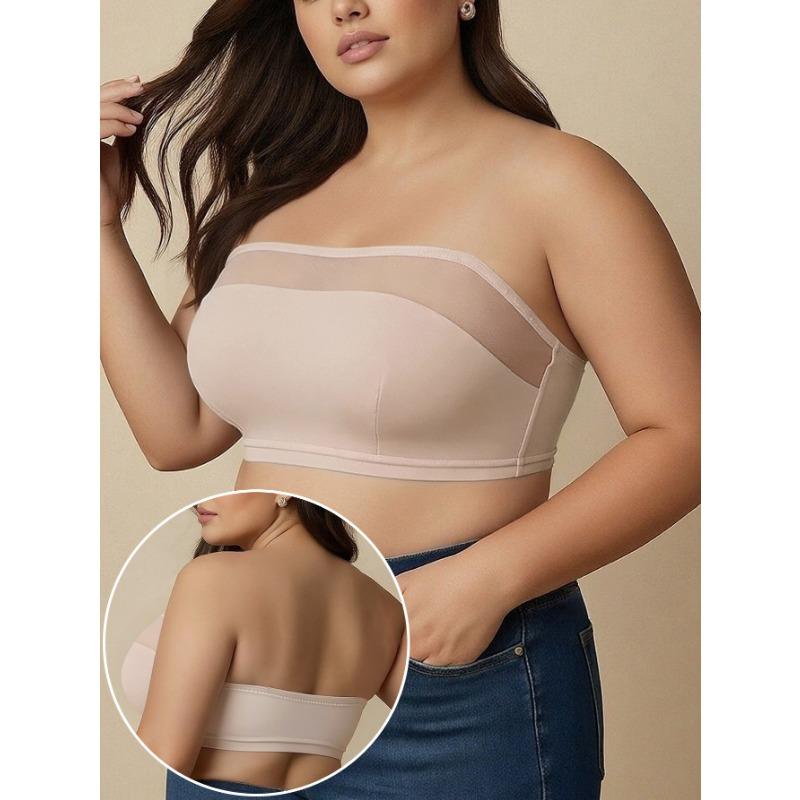 Trägerloses Unsichtbares Push-Up Bralette BH für Übergrößen