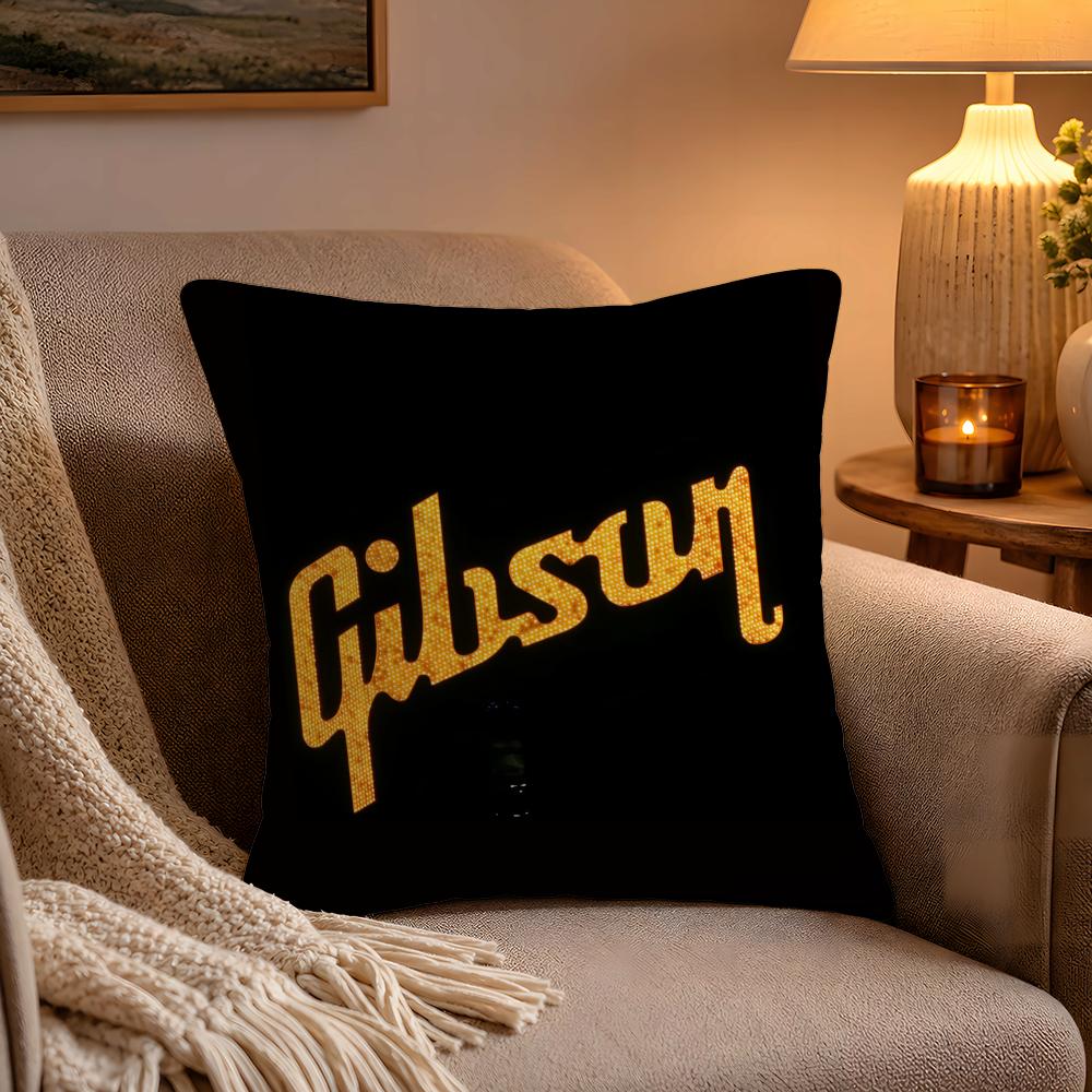Fashion Brand GGibson Pillow Case Soft Plush Cushion Cover Double Print and Invisible Zipper for Sofa Home Car Use