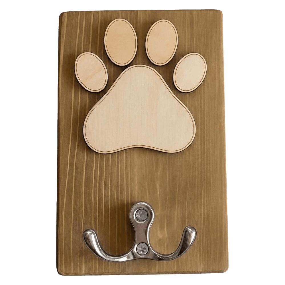 Unique Wooden Dog Paw Wall Hook Personalized Durable Dog Lead Holder Handmade Rustic Paw Print Hanger Indoor Decor