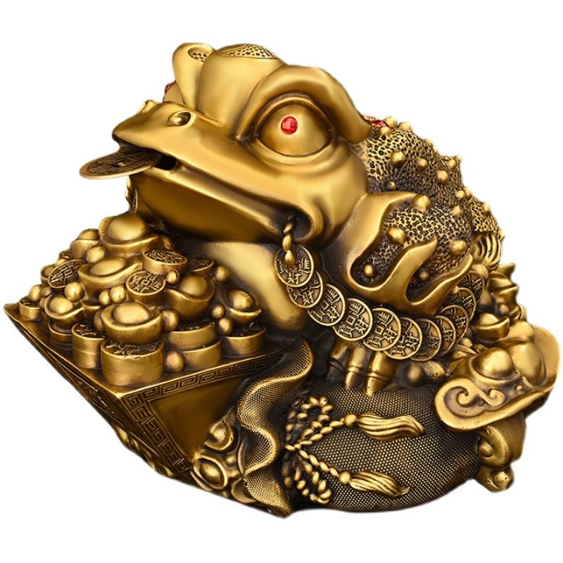 Pure Copper Golden Ornament Three-Legged Seven-Star Toad Home Office Desktop Decoration Store Opening Housewarming Gif