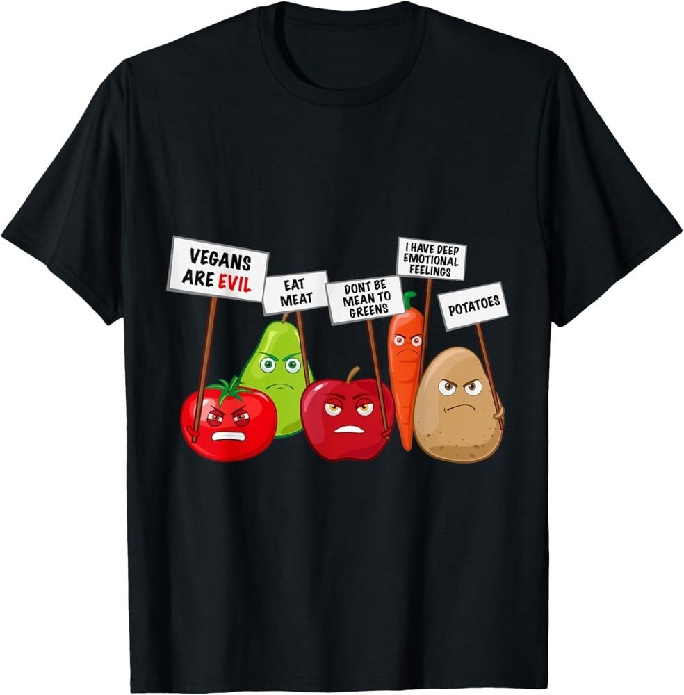 Funny Vegan - Vegetables & Fruits Protesting Against Vegans Gift Unisex T-Shirt