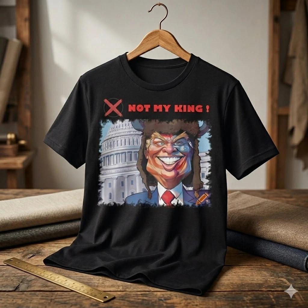 Unisex Adult Funny Graphic Not My King Trump Capitol Shaman Fny Sat... S