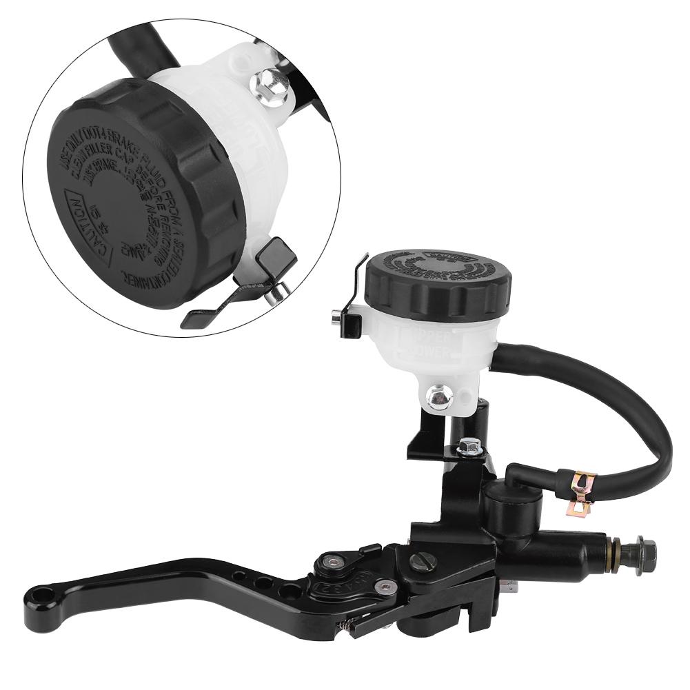 Universal 78"(22mm) Motorcycle Brake Clutch Master Cylinder Reservoir Levers Set Black
