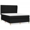 Maison Exclusive - Sommier à lattes de lit avec matelas Noir 140x190 cm Tissu