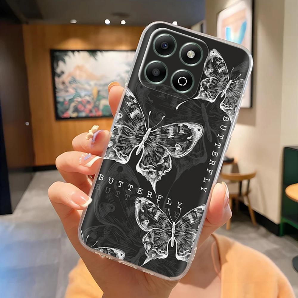 Honor X6B Kılıfı Sevimli Panda Şeffaf Arka Kapak Honor X6b JDY-LX1 JDY-LX2 İçin Şeffaf Silikon Tam Kapsama Telefon Kılıfı Coque