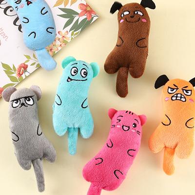 Juguete divertido de hierba gatera resistente a mordiscos, dibujos animados, ratones de dibujos animados lindos, juguetes para limpiar los dientes de gatos, juguetes interactivos para masticar para mascotas, suministros para mascotas